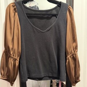 Elegant Black and Brown Women's Top